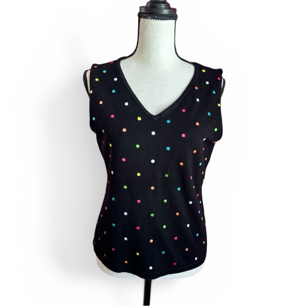 Dressbarn Women’s Polka Dot Knit Tank Top Size Medium